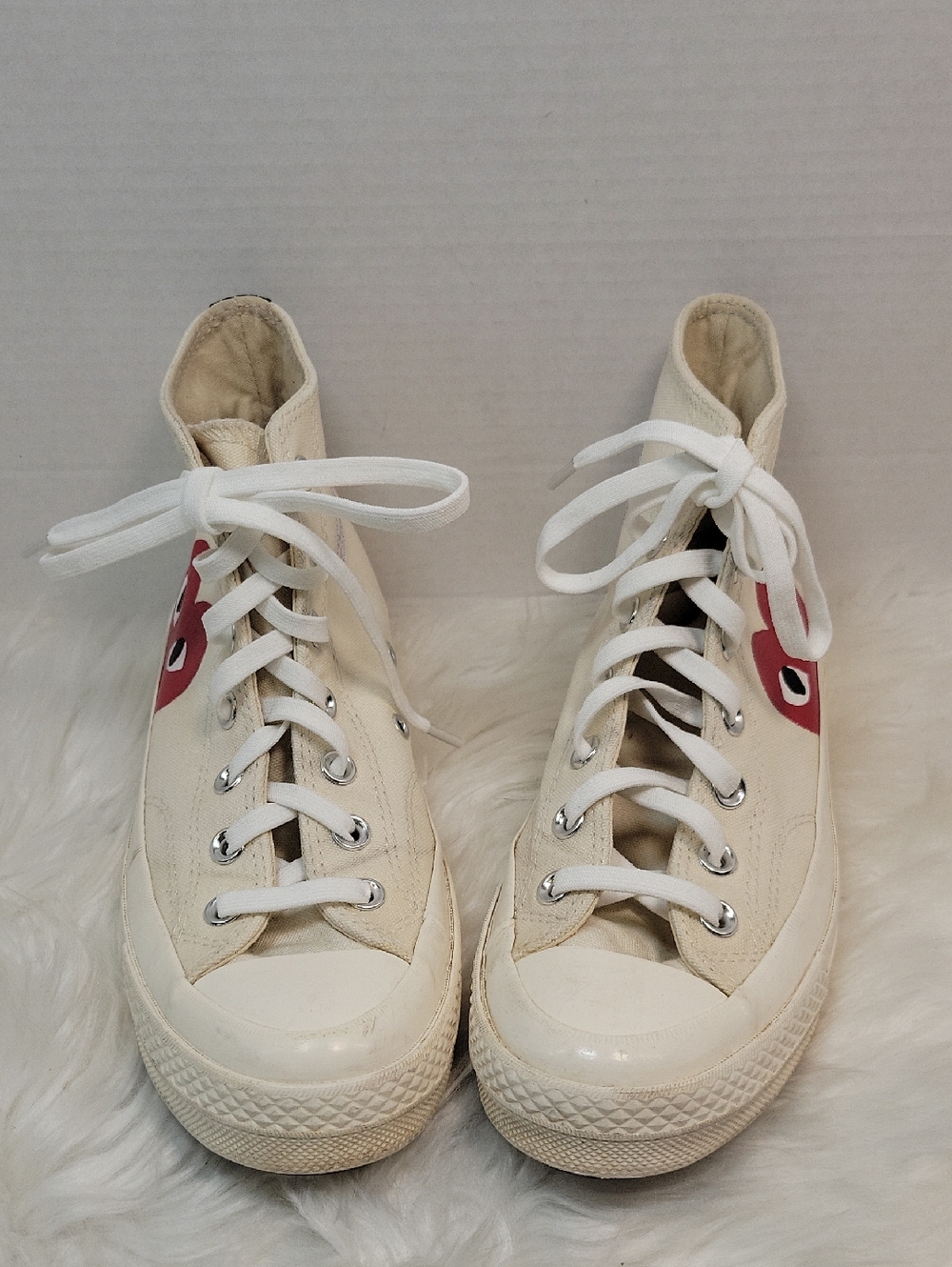 Comme Des Gargons Play X Converse Chuck Taylor High Top Sneakers Size 8 Women's